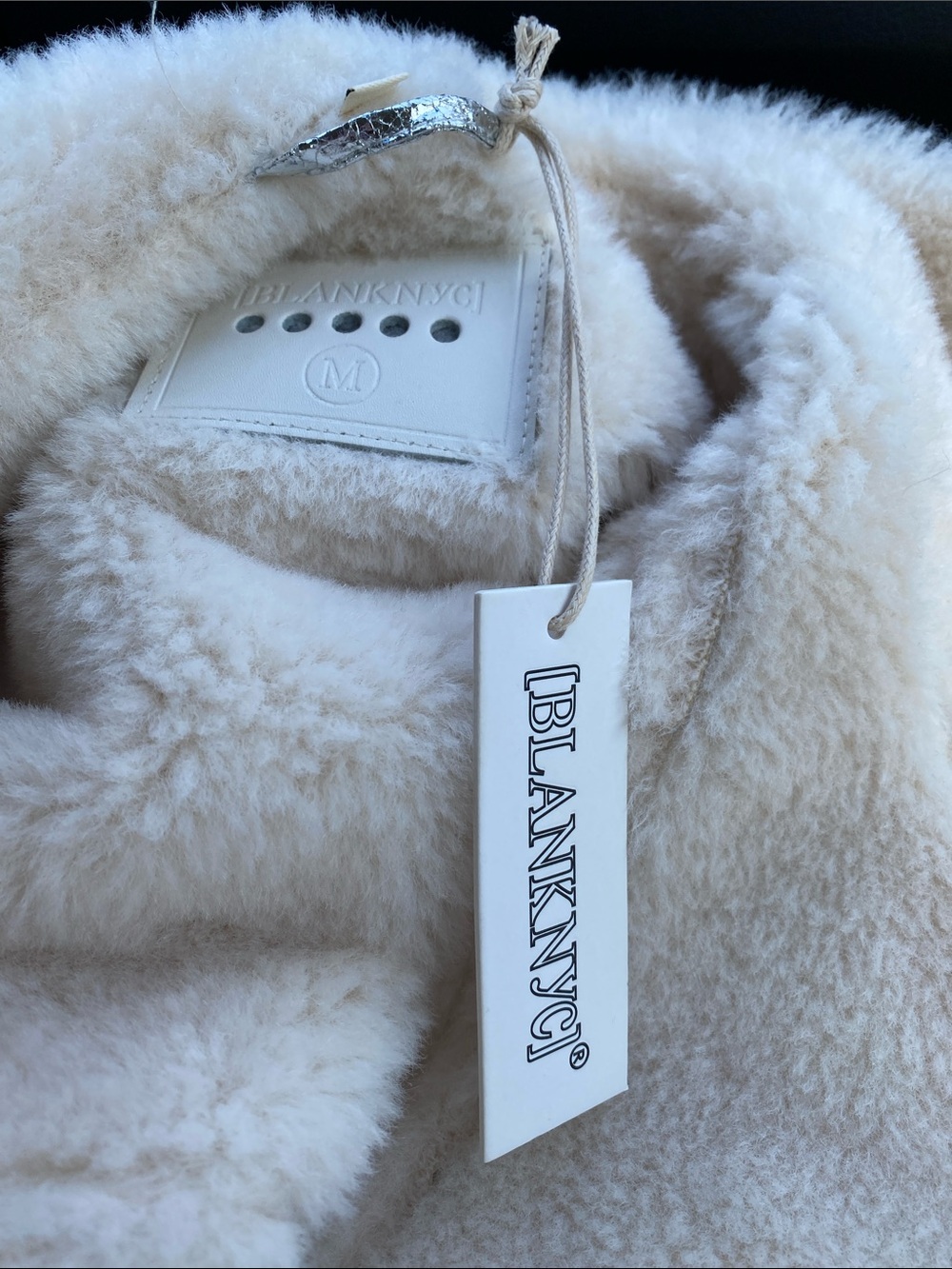Blank NYC Metallic Silver Faux-Shearling Bomber Jacket - Picture 9 of 14